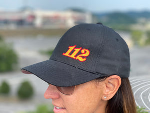 112 Embroidered FlexFit & Snapback Black Hat